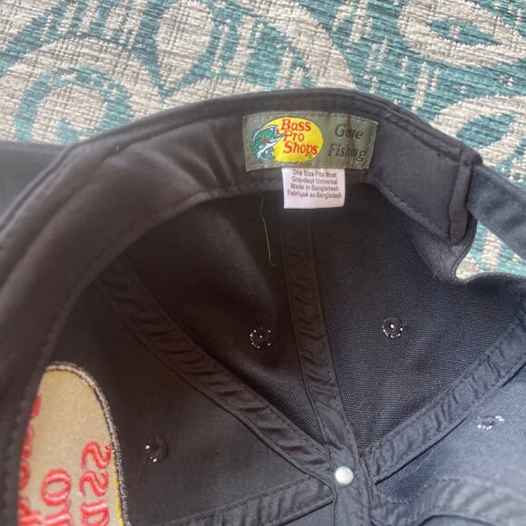 Bass Pro Shops Black Embroidered Bass Logo Adjustable Baseball Cap - Picture 7 of 7